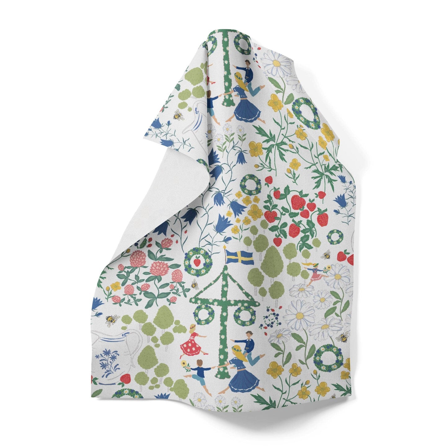 Midsommardans Naturvit Kökshandduk