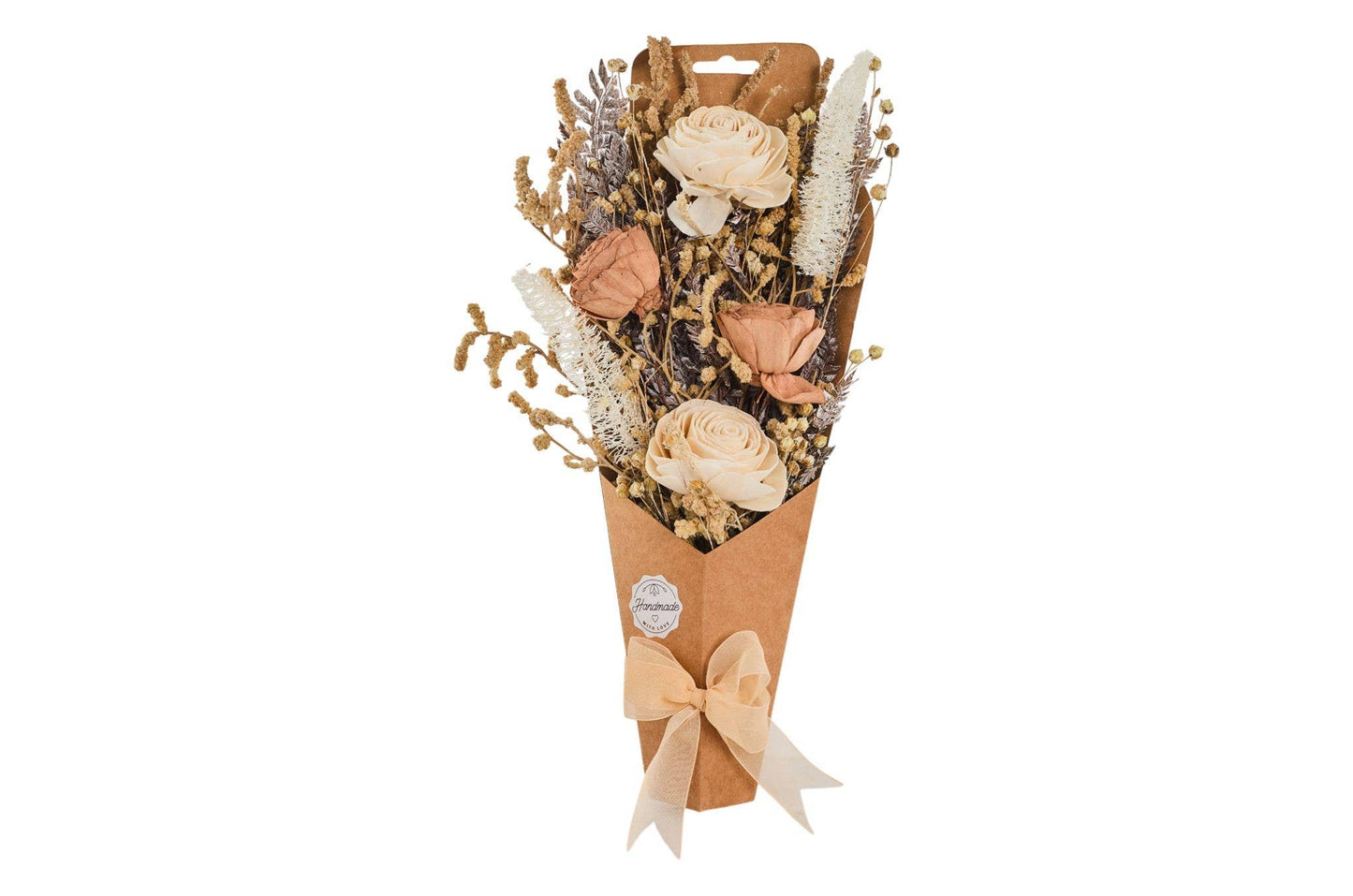 Blombukett i Presentbox – Elfenben (Torkade Blommor)