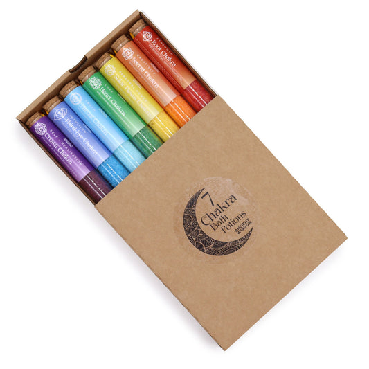 Chakra-badsalt – presentset med 7 × 40 g