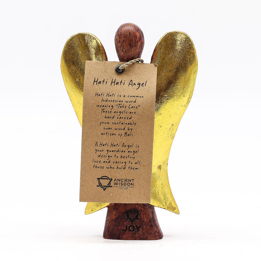 Hati-Hati-ängel i trä – glädje, 15 cm
