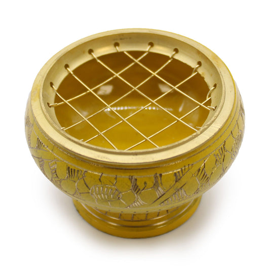 Hög rökelsebrännare i mässing – Solar plexus-chakra