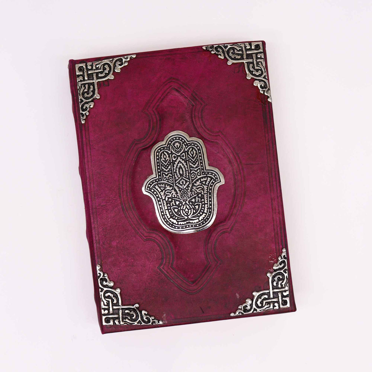 Stor läderjournal – Hamsa, rödbrun
