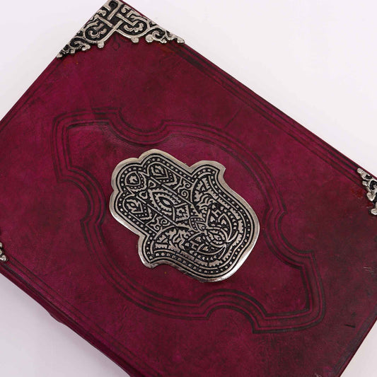 Stor läderjournal – Hamsa, rödbrun