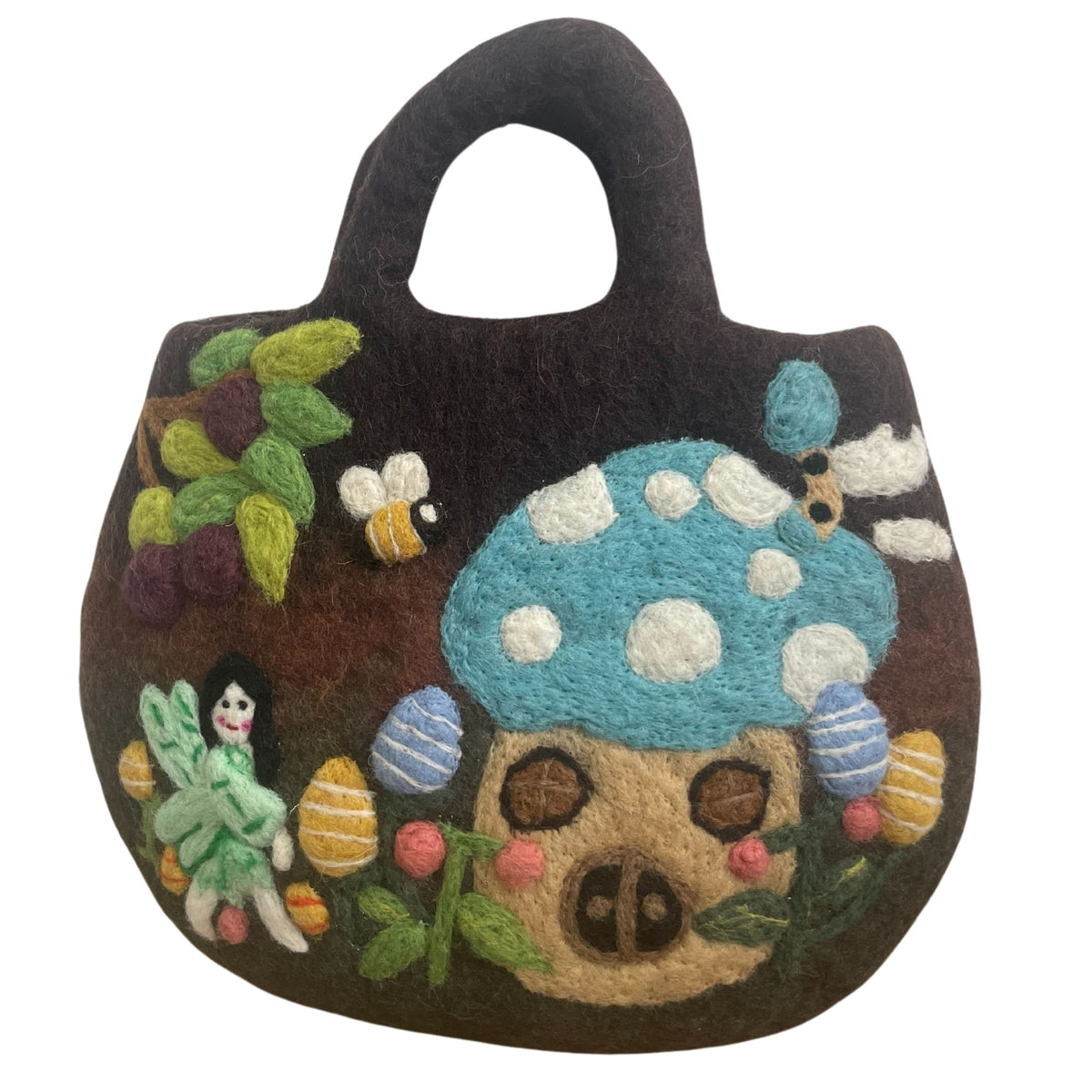 Tovad väska med sagoträdgård – 35 × 27 cm