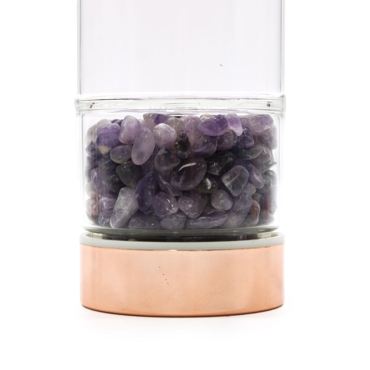 Teflaska i glas med tesil – ametist, 500 ml