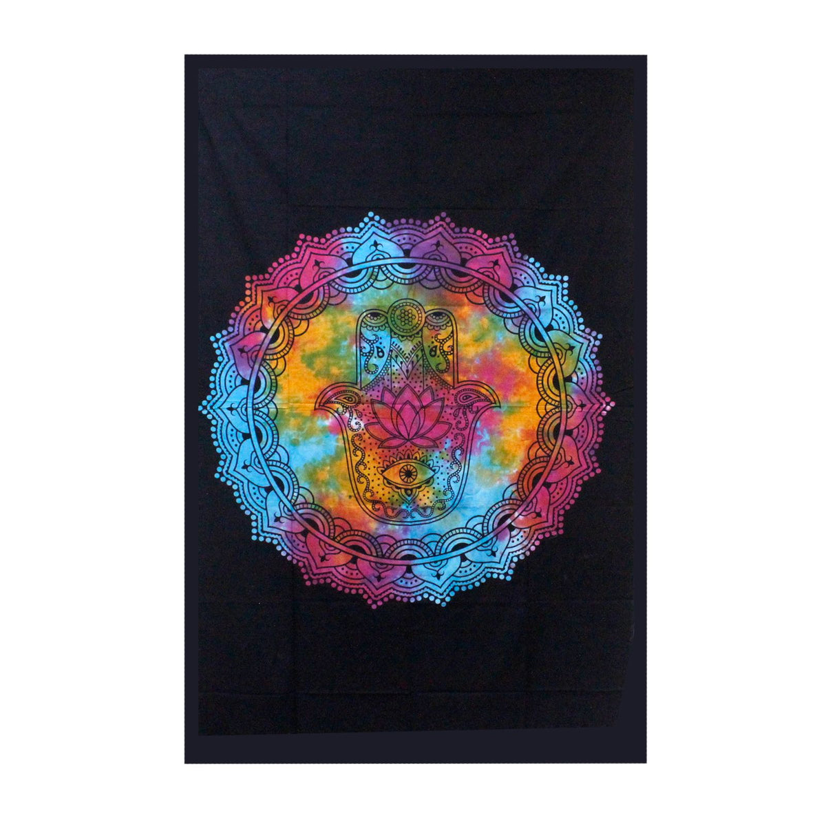 Väggtextil och överkast – svart hamsahand, 230 × 200 cm