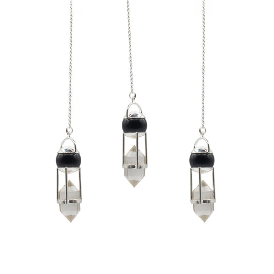 Kristallpendel Shadow Seer – obsidian & bergkristall