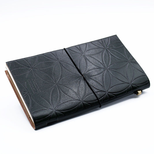Läderjournal – Flower of Life, grön