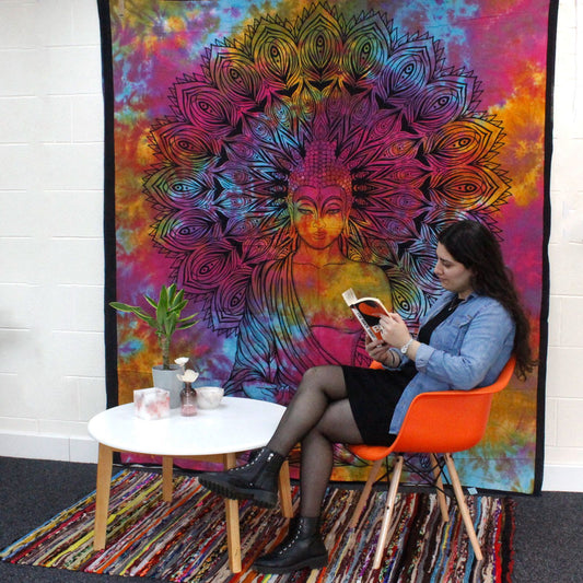 Väggtextil och överkast – livets cirkel, 230 × 200 cm