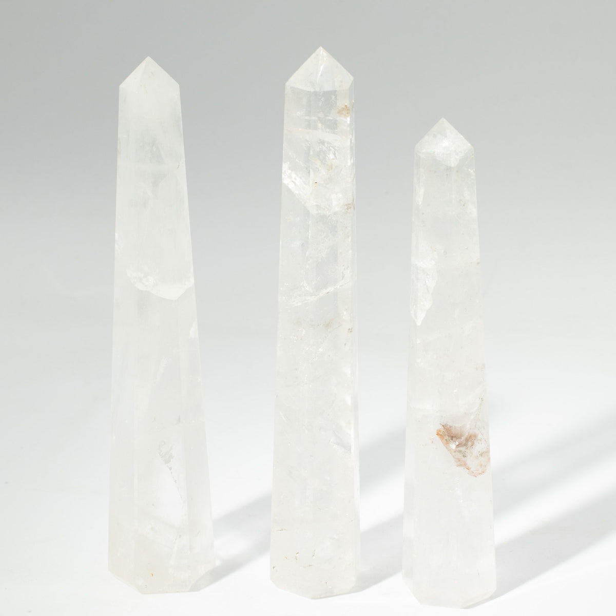 Sexsidig obelisk i bergkristall – ca 17 cm