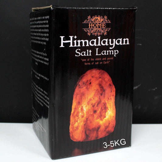 Saltlampa med träbas – natur, ca 3–5 kg