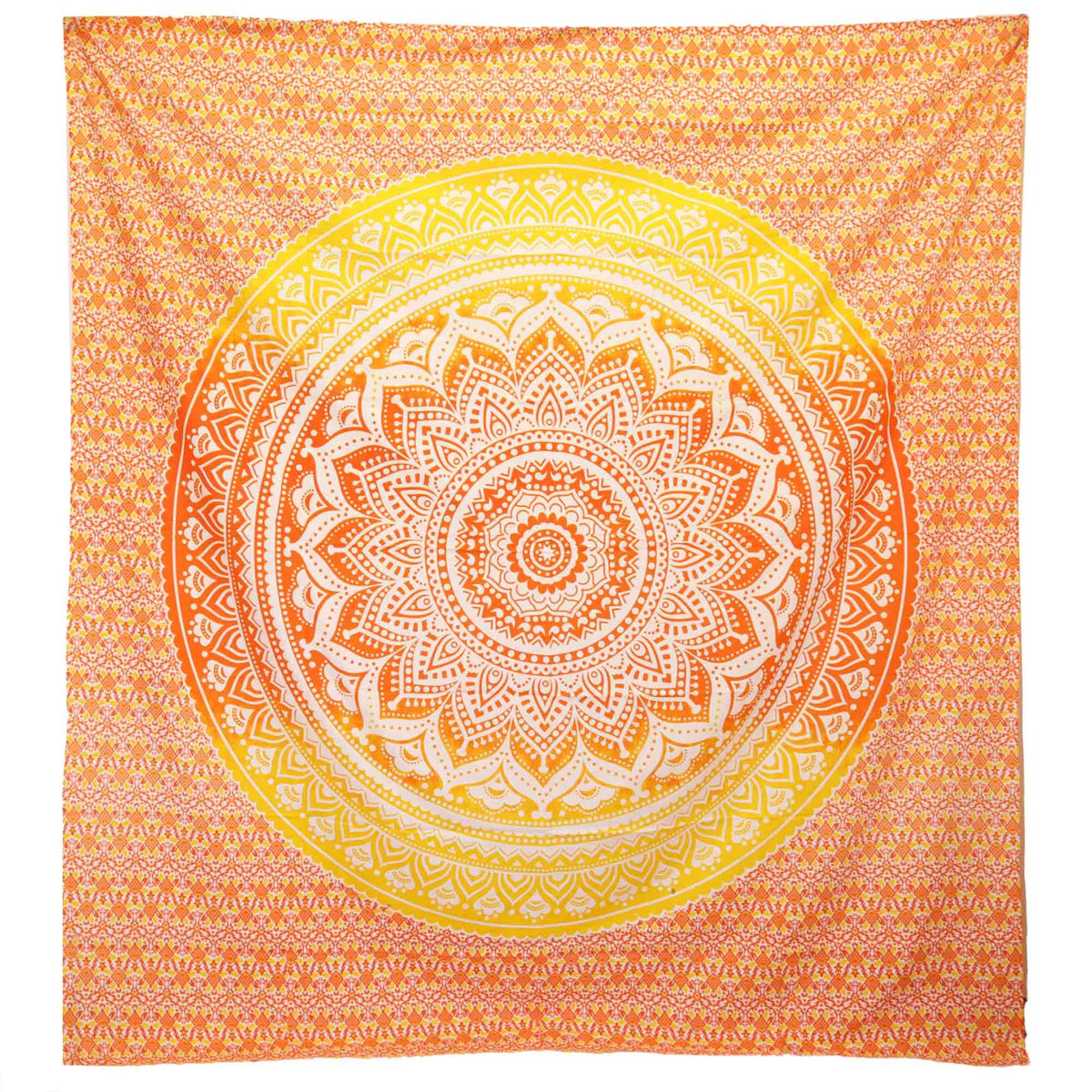 Mönstrad textil för strand och vägg – Umrao Mandala, orange