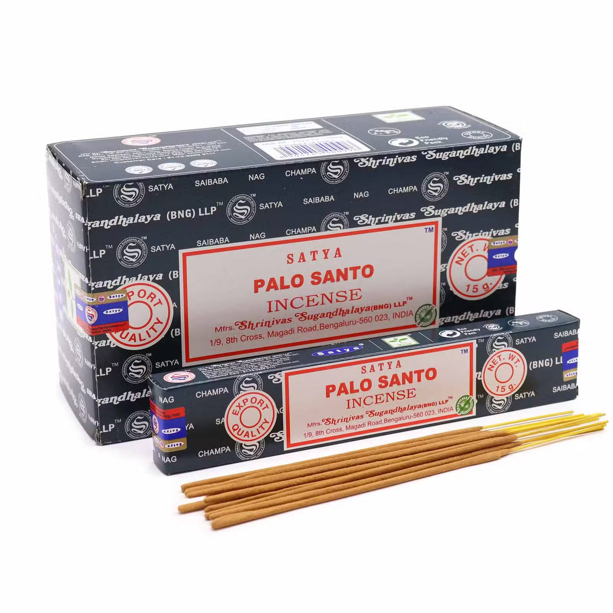 Satya Palo Santo rökelse 15 g – en ask med rökelsepinnar