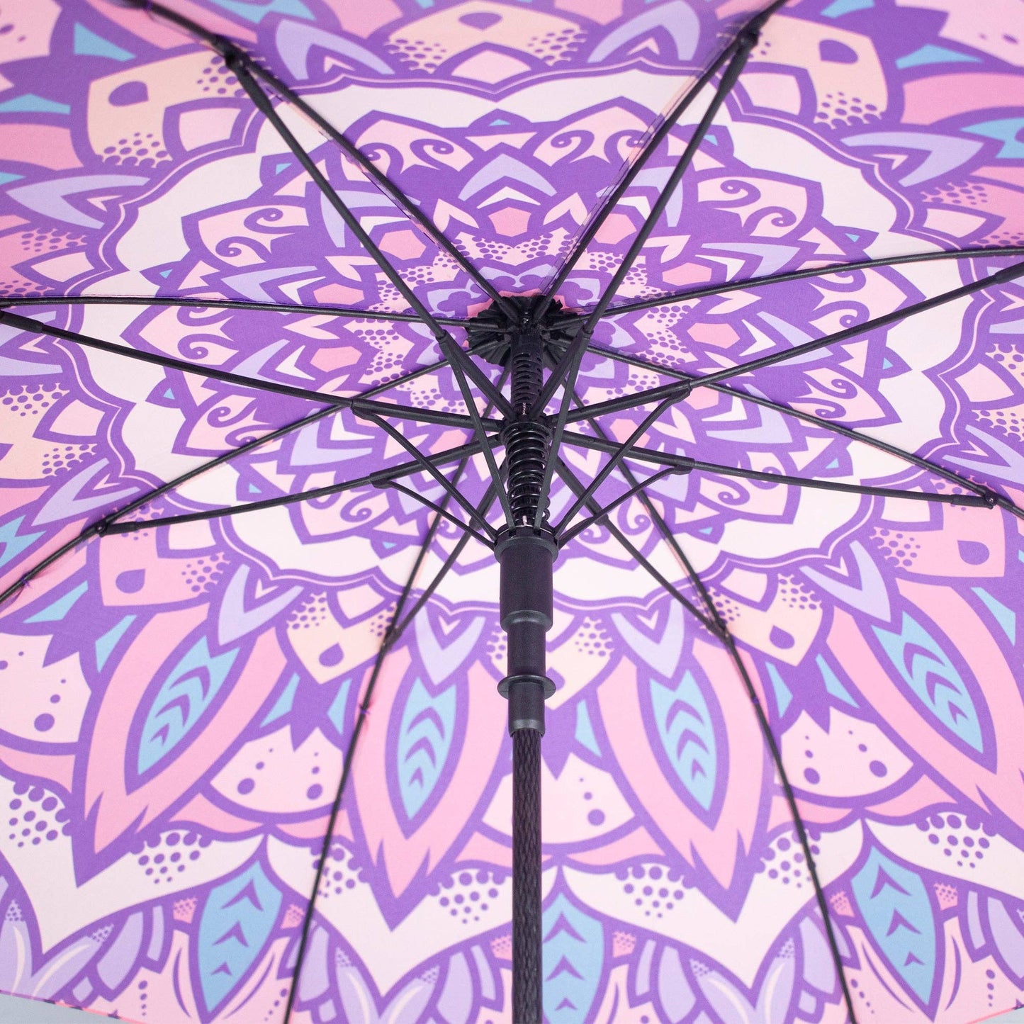 Mandala-paraply med korkhandtag
