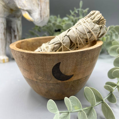 Rituell Träskål – 11 × 7 cm – rökelsehållare