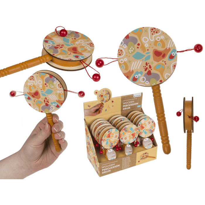 Träslagtrumma – Musikalisk Leksak i Trä (16 × 7,5 cm)