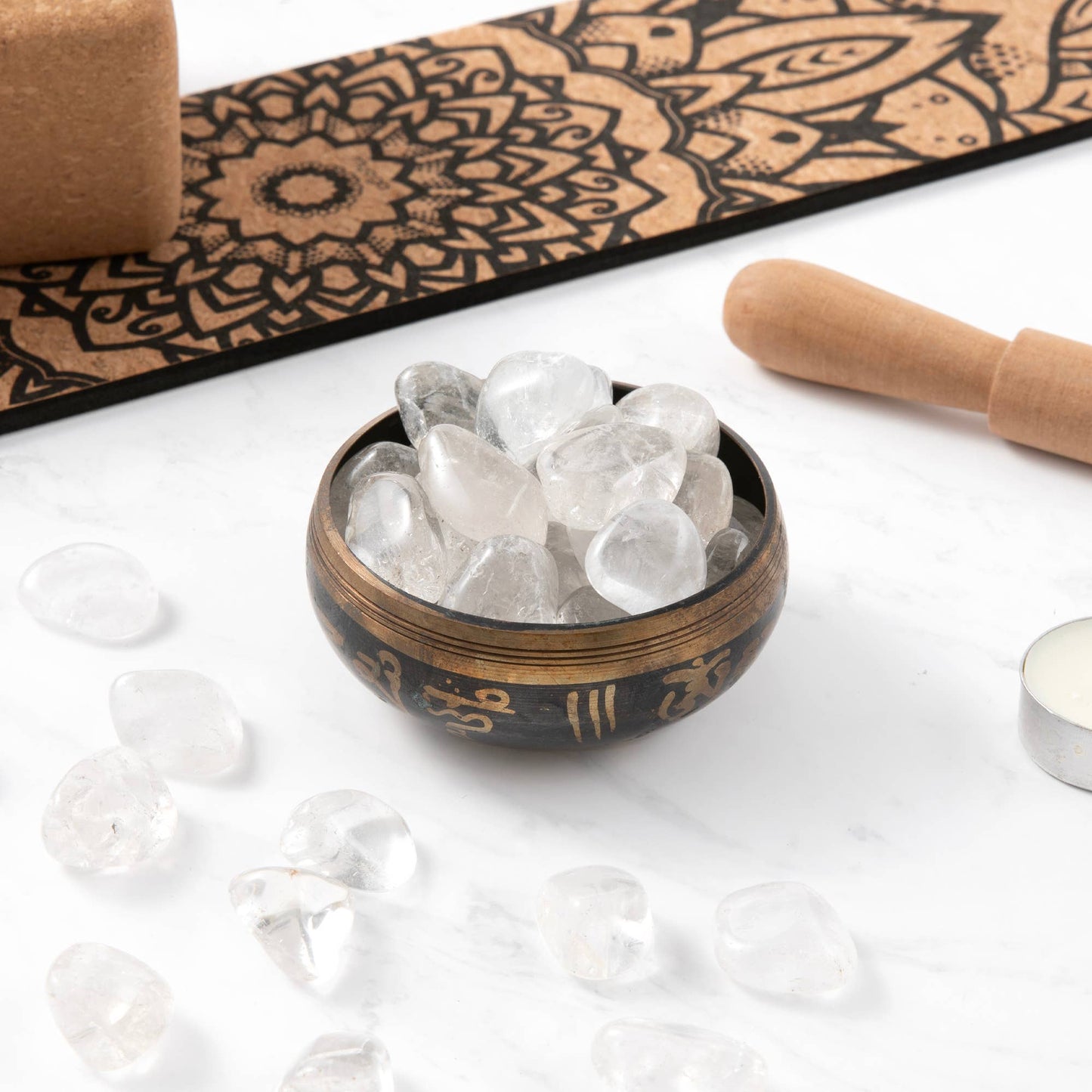 Tumlad Kristall – Ametist / Bergskristall / Rosenkvarts