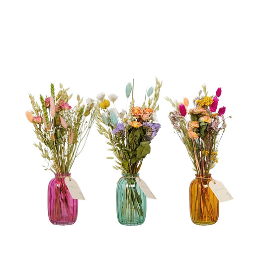 Torkade blommor i flaska mix - Pastell