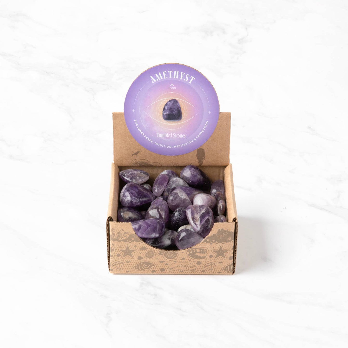 Tumlad Kristall – Ametist / Bergskristall / Rosenkvarts