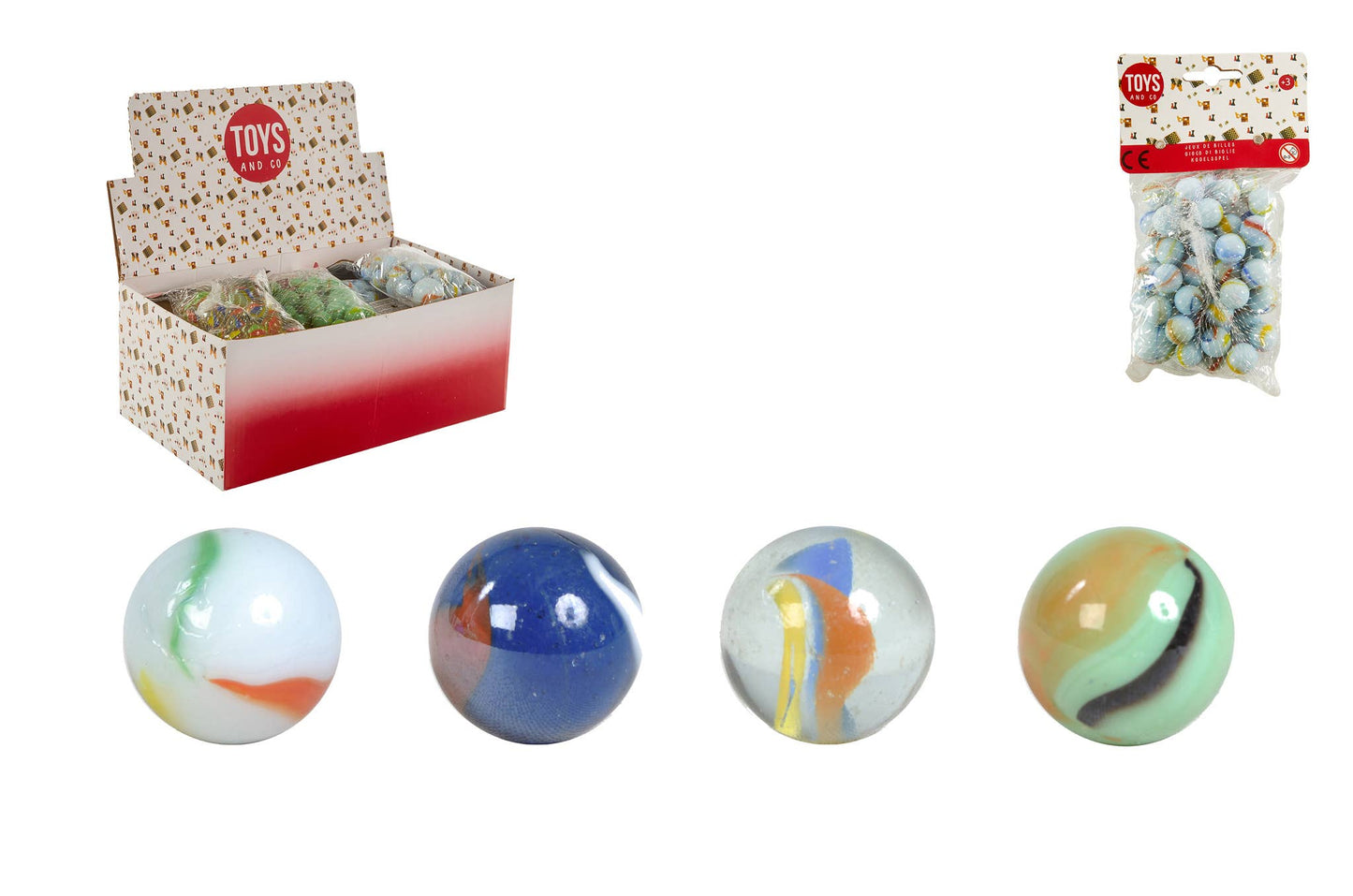 Glaskulor i Blandade Färger – Set med 50 Kulor