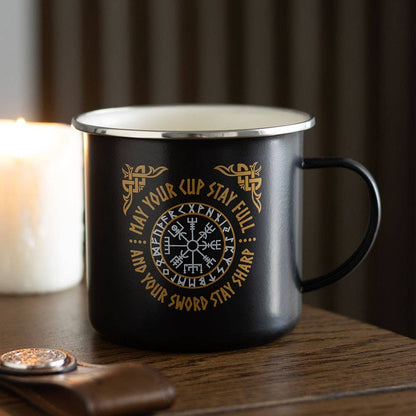 Vegvisir Vikingamugg – Emaljstil, 550 ml
