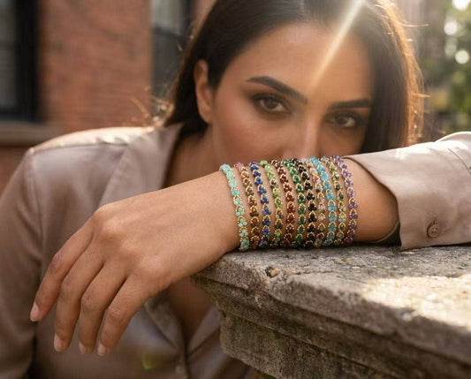 Miyuki-armband med glaspärlor flätade i stål