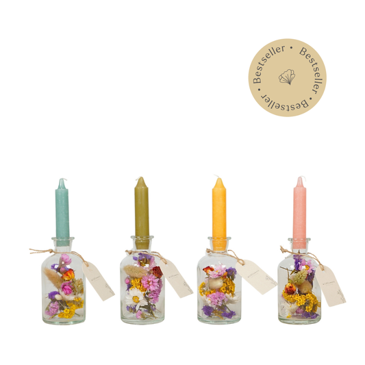 Torkade blommor - Ljushållare