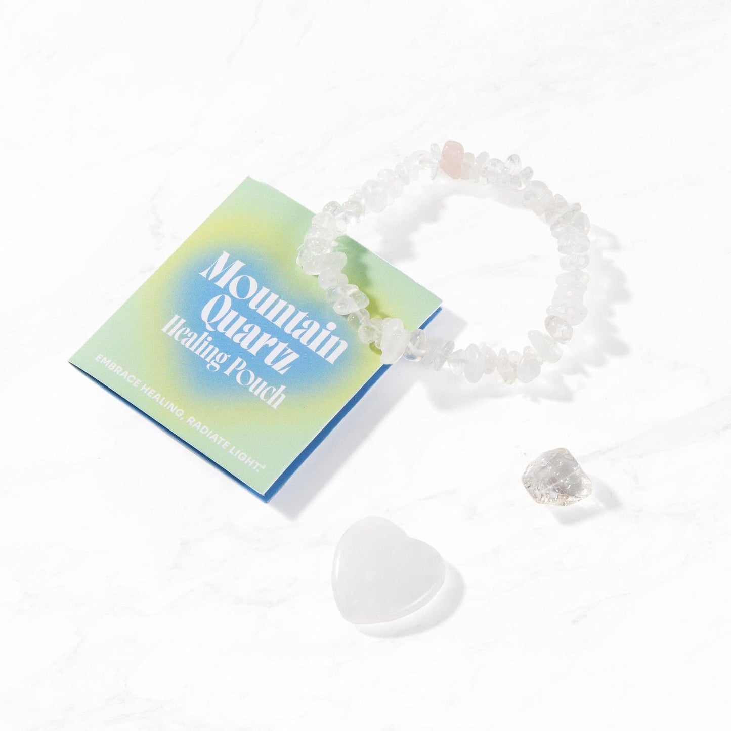 Stone Pouch Collection – Hjärtsten, Armband & Tumlad Kristall