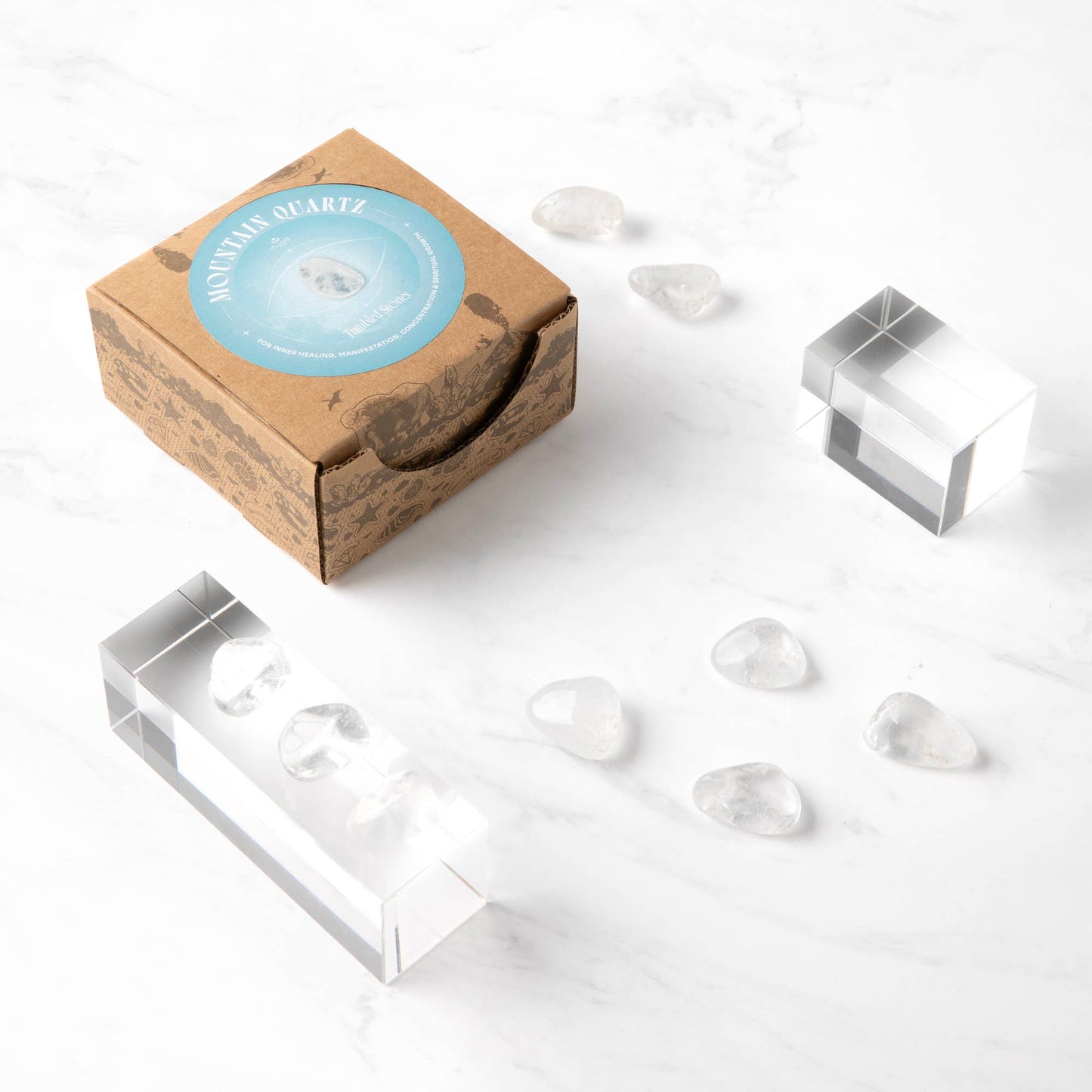 Tumlad Kristall – Ametist / Bergskristall / Rosenkvarts