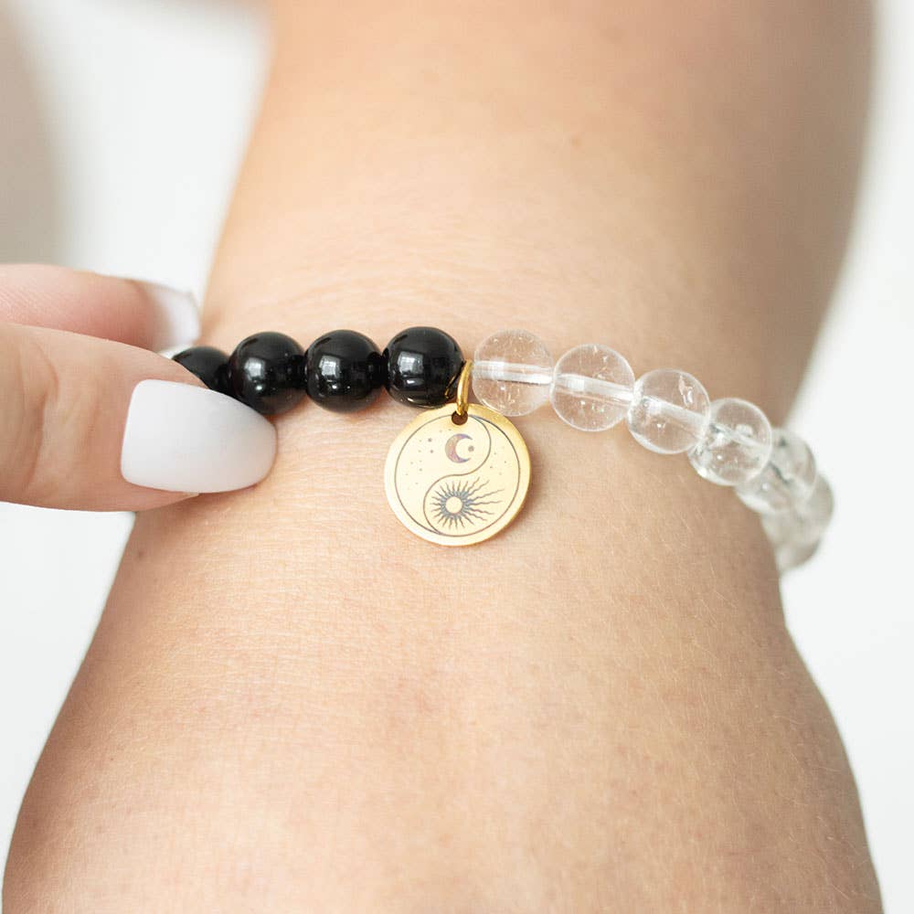 Yin & Yang Kristallarmband – Balans & Harmoni