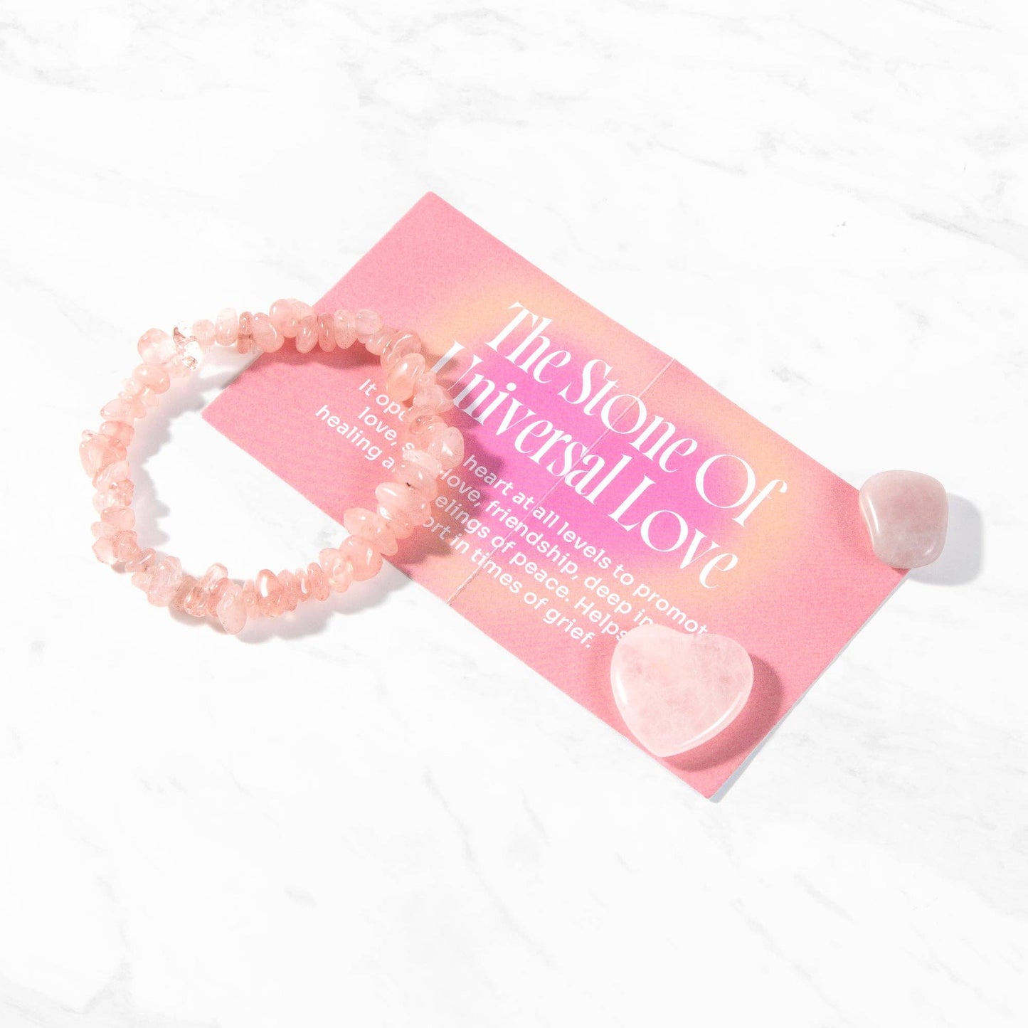 Stone Pouch Collection – Hjärtsten, Armband & Tumlad Kristall