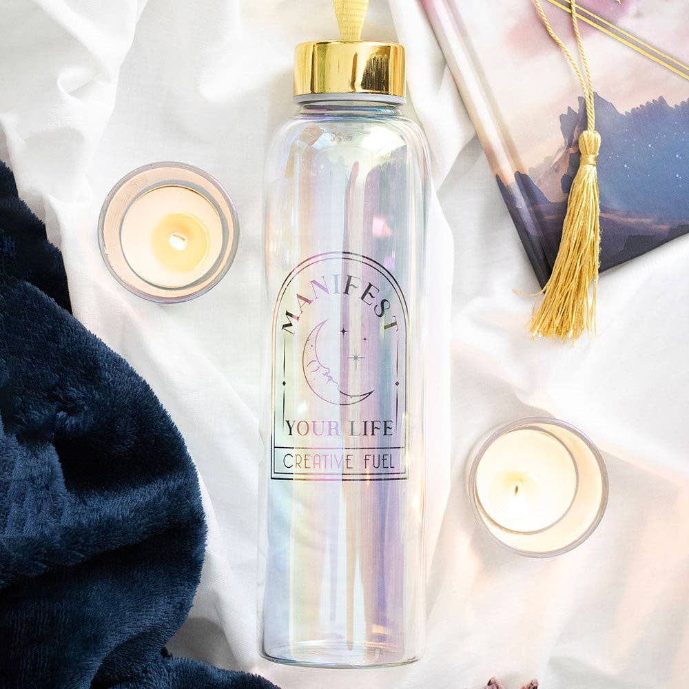 Manifest Your Life – Iriserande Glasflaska