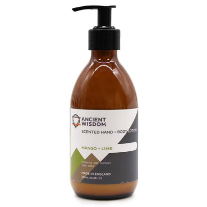Pumpflaska med hand- och hudkräm, Mango & Lime, 300 ml