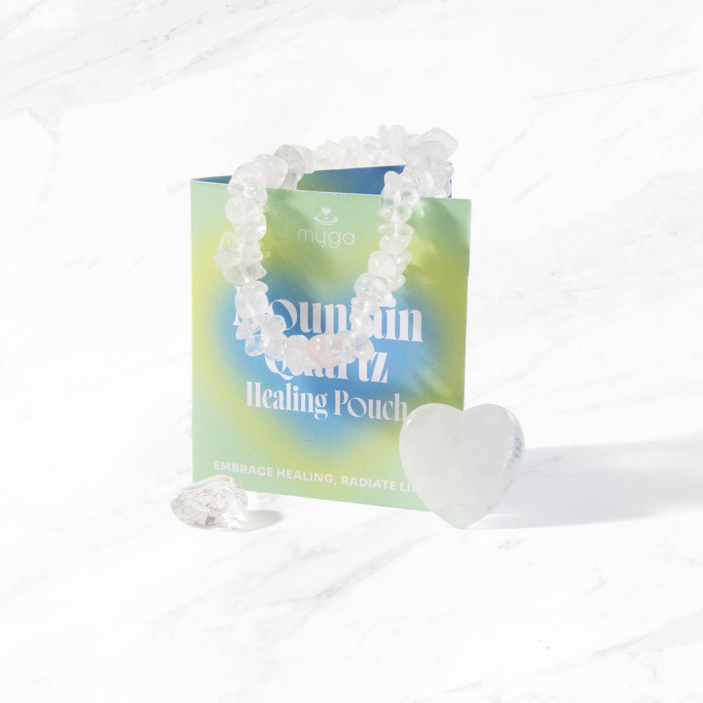 Stone Pouch Collection – Hjärtsten, Armband & Tumlad Kristall