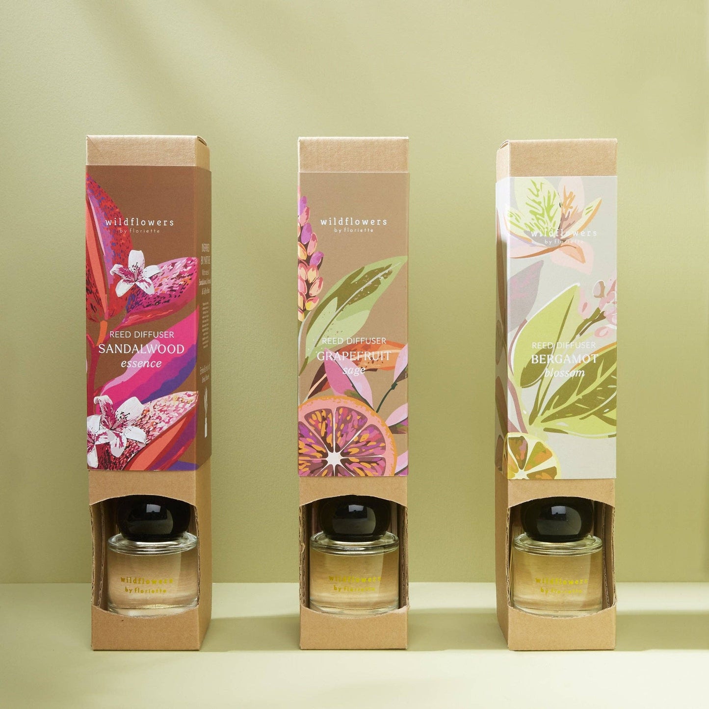 Reed Diffuser med torkade blommor 50ML - Grapefrukt Salvia