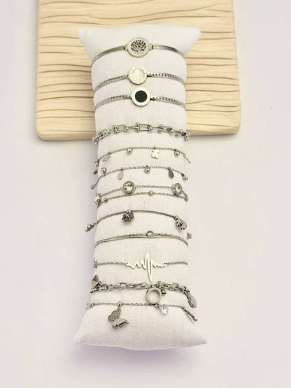 Silverarmband i stål – 1 st, varierande design – smycke