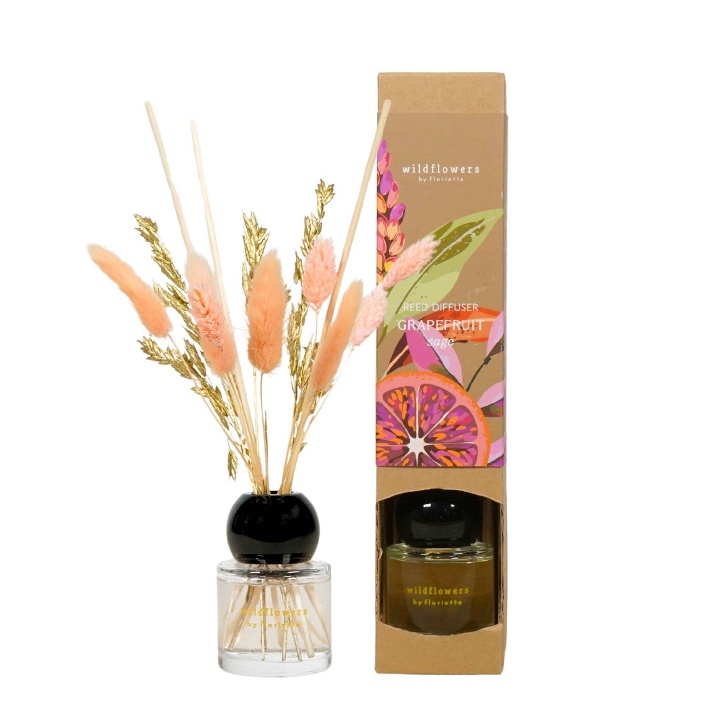 Reed Diffuser med torkade blommor 50ML - Grapefrukt Salvia