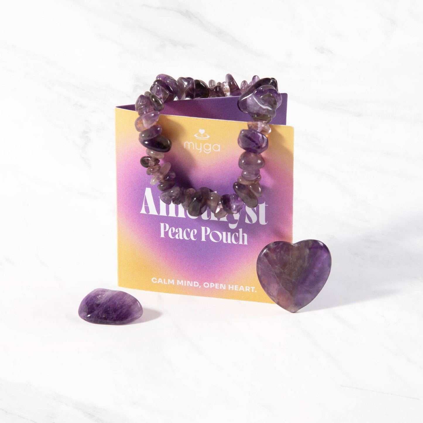 Stone Pouch Collection – Hjärtsten, Armband & Tumlad Kristall