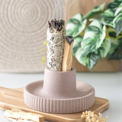Räfflad Smudge Bowl i Keramik – Palo Santo – rökelsehållare