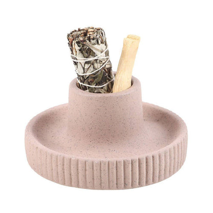 Räfflad Smudge Bowl i Keramik – Palo Santo – rökelsehållare