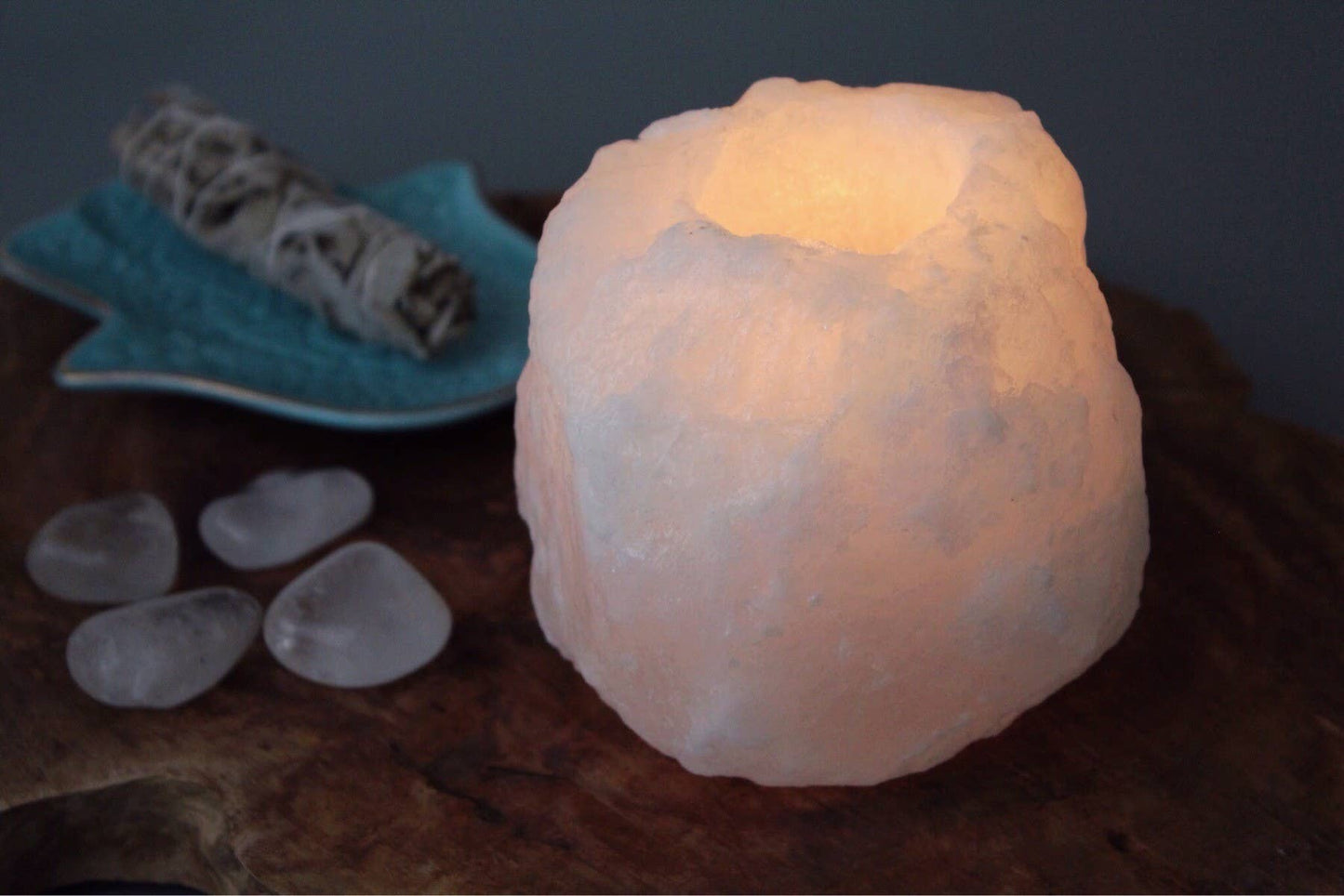 Himalayan Salt Tealight Holder White