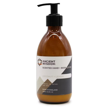 Pumpflaska med hand- och hudkräm, Kokosnöt & Citron, 300 ml