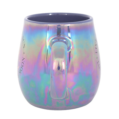 Mugg - Iriserande med budskap "Live by the sun, Love by the moon", 500 ml