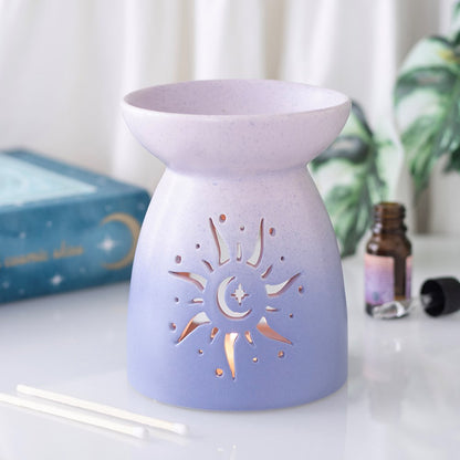 Oljebrännare med solmotiv