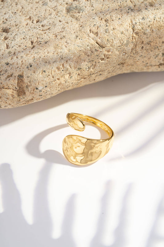 Hamrad Justerbar Ring Modern Design Rostfritt Stål
