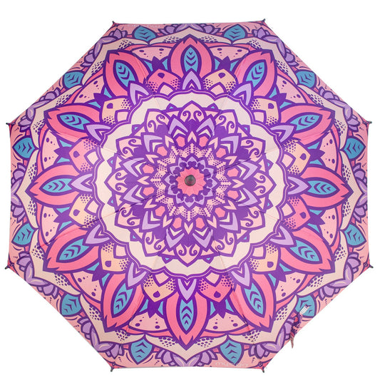 Mandala-paraply med korkhandtag