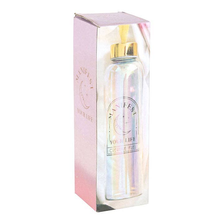 Manifest Your Life – Iriserande Glasflaska