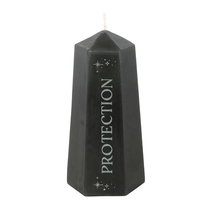Svart tornformat ljus med texten Protection