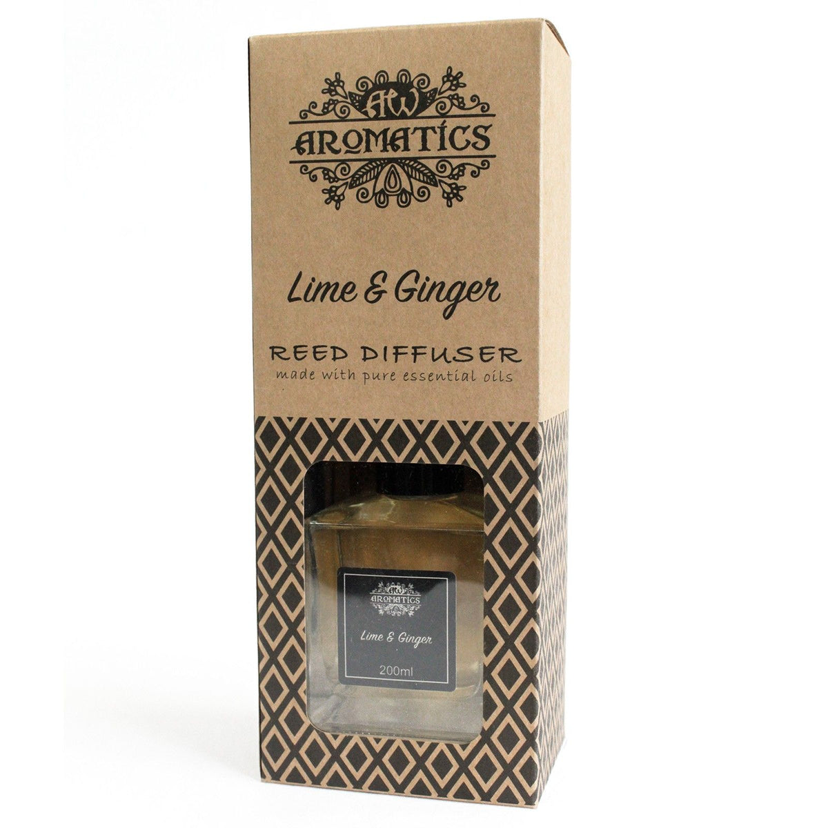 Doftpinnar med eteriska oljor – Lime & ingefära, 200 ml