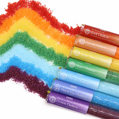 Chakra-badsalt – presentset med 7 × 40 g